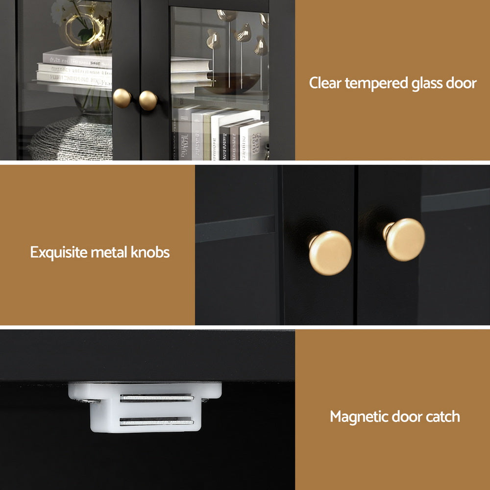 Mildura 2 Door 2 Drawer Buffet Sideboard, Black