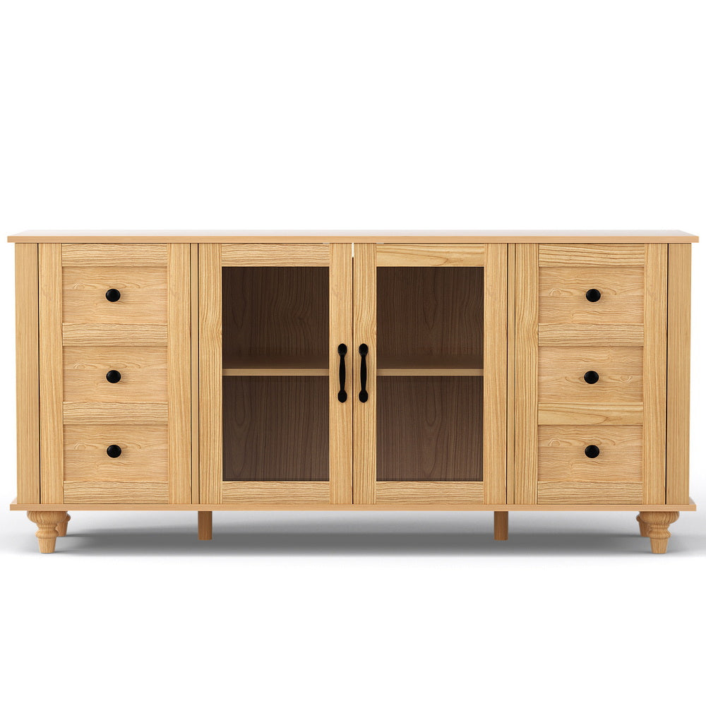 Pyap Buffet Sideboard, Pine and Black