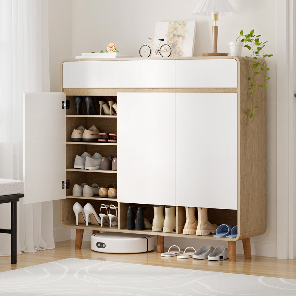 Wartook 5 Tier Shoe Cabinet, White and Pine image 7
