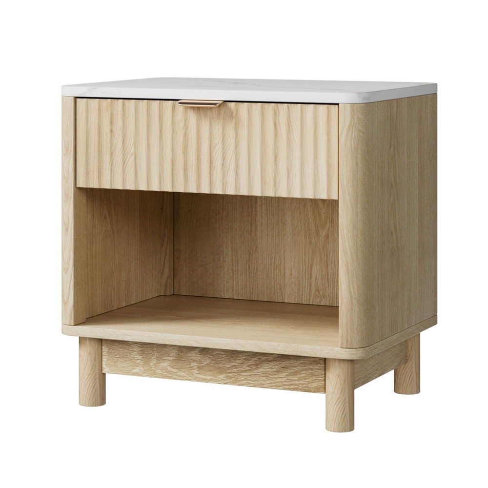 Woodburn 1 Drawer Bedside Table, White