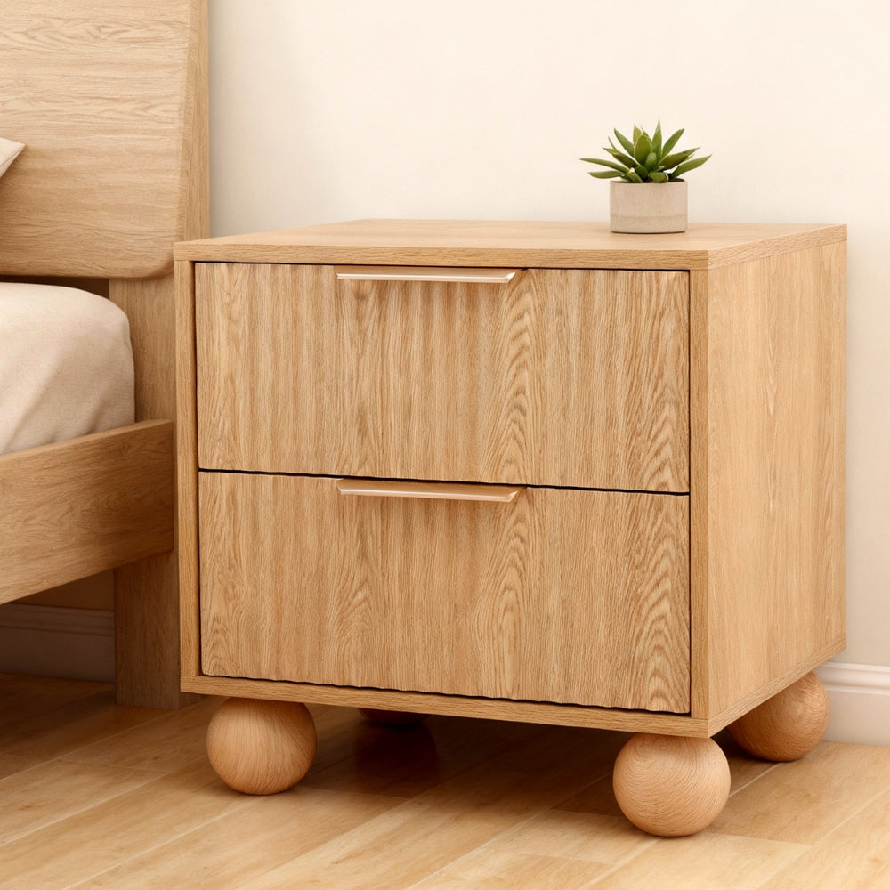 Dalwood 2 Drawer Bedside Table, Pine