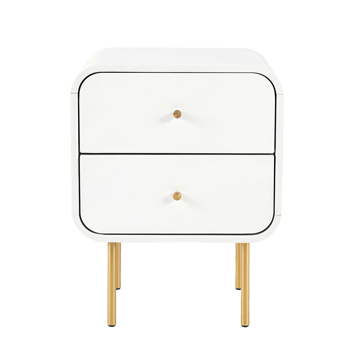 Cabarita Metal Leg Bedside Table, White