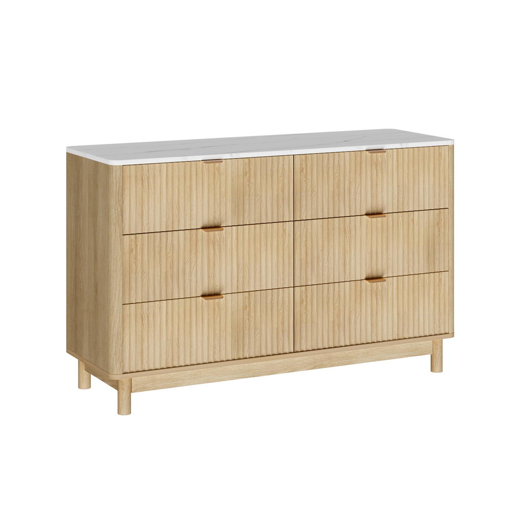 6 Drawer Chest of Drawers Dresser in Pine