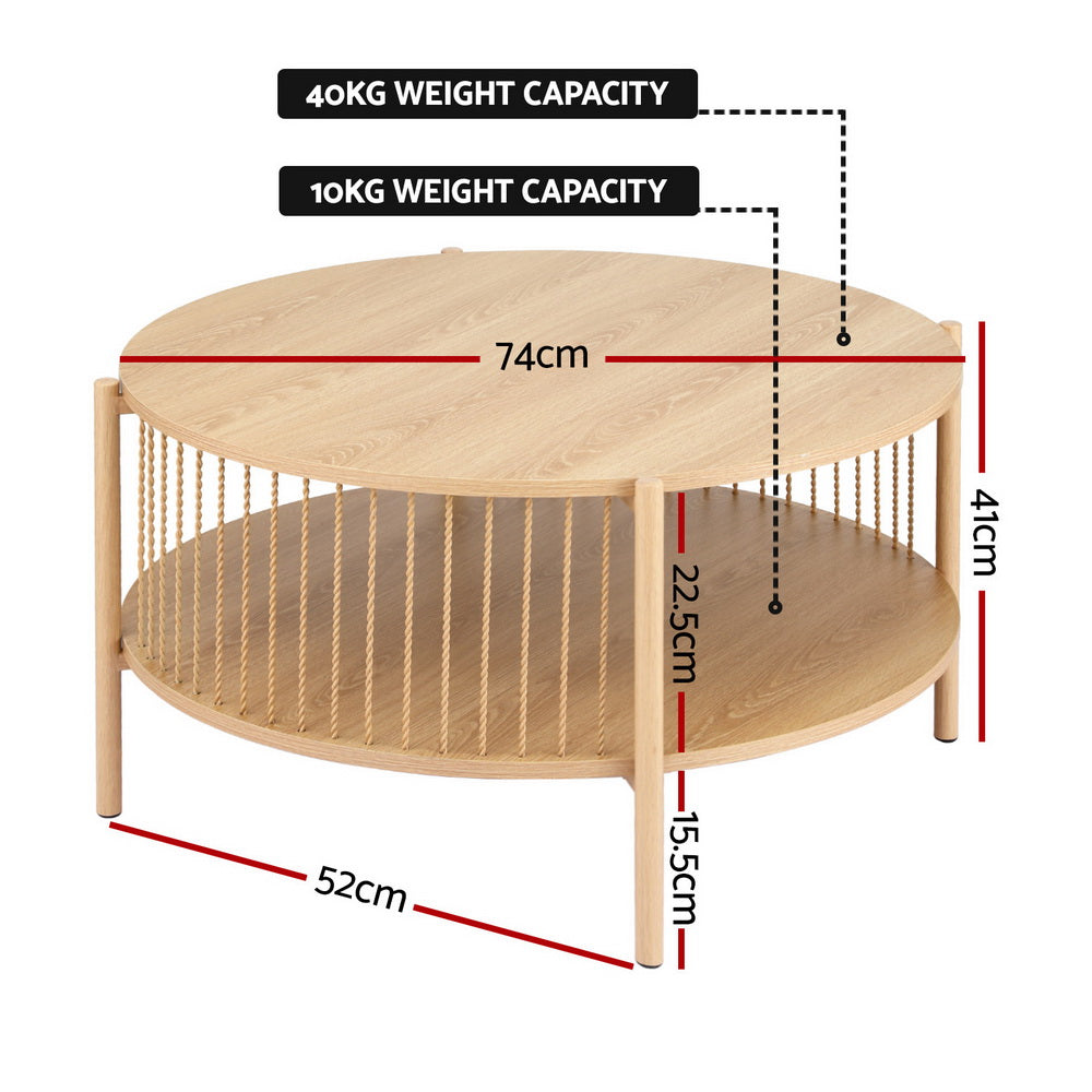 Chum Creek Round Coffee Table, Pine