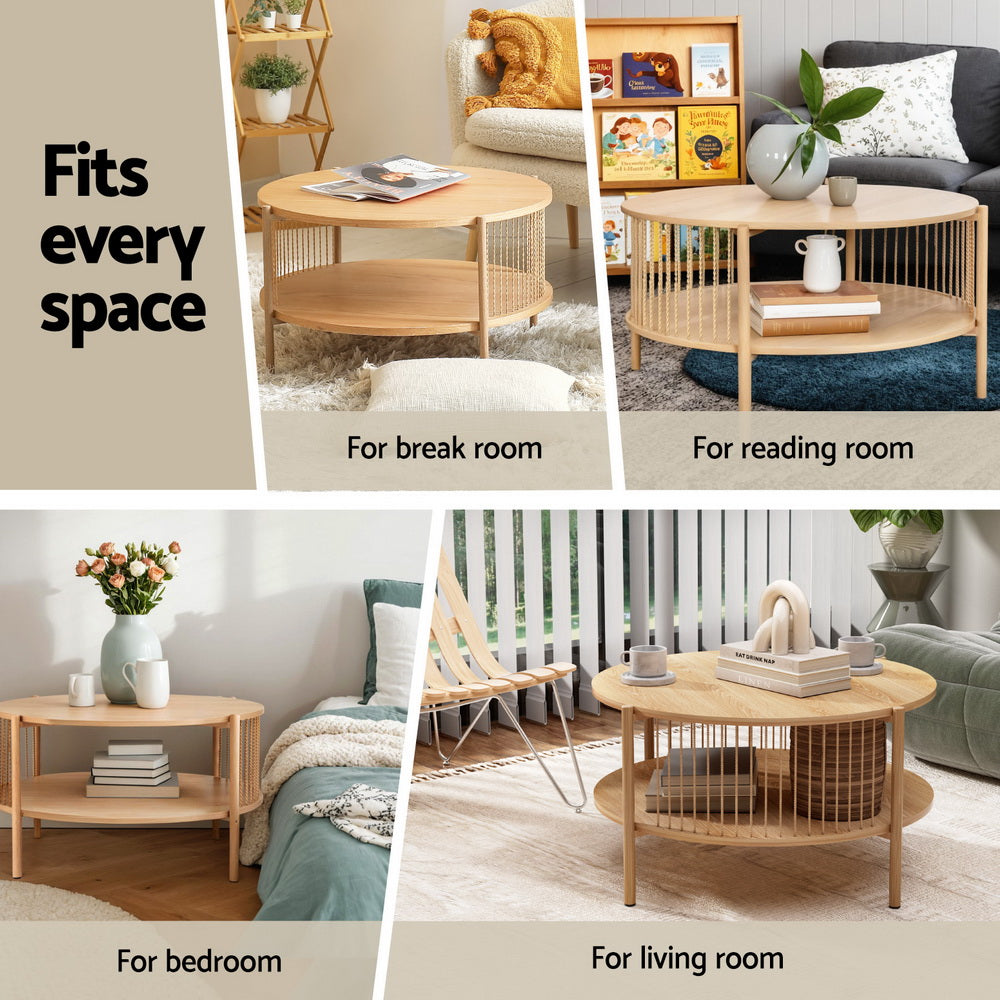 Chum Creek Round Coffee Table, Pine