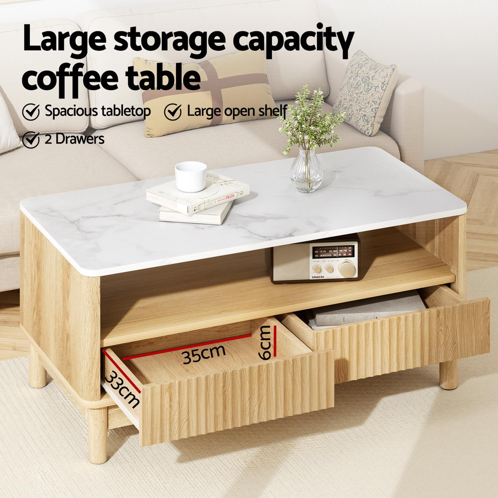 Toolangi Coffee Table, Wood and White