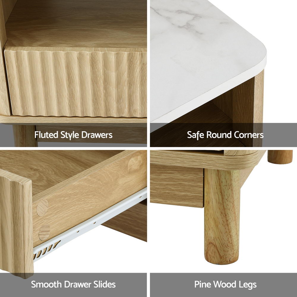 Toolangi Coffee Table, Wood and White