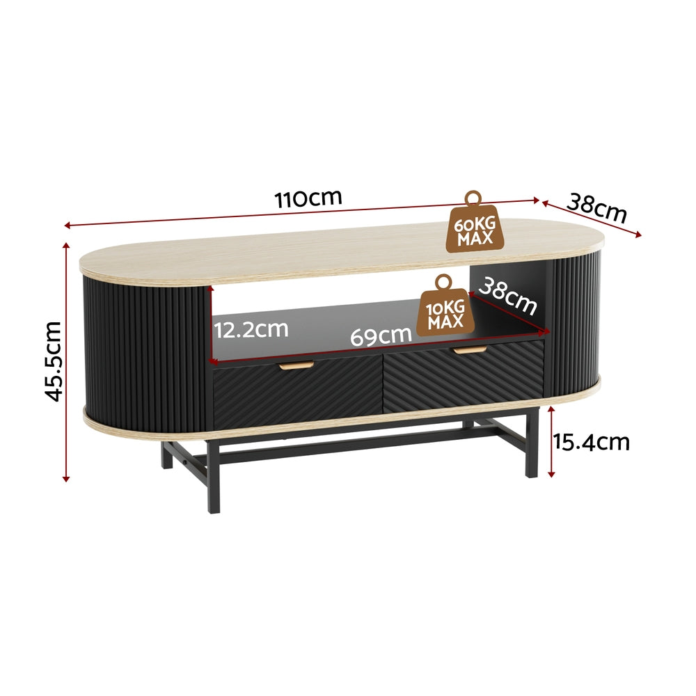 Christmas Hills Coffee Table, Wood and Black