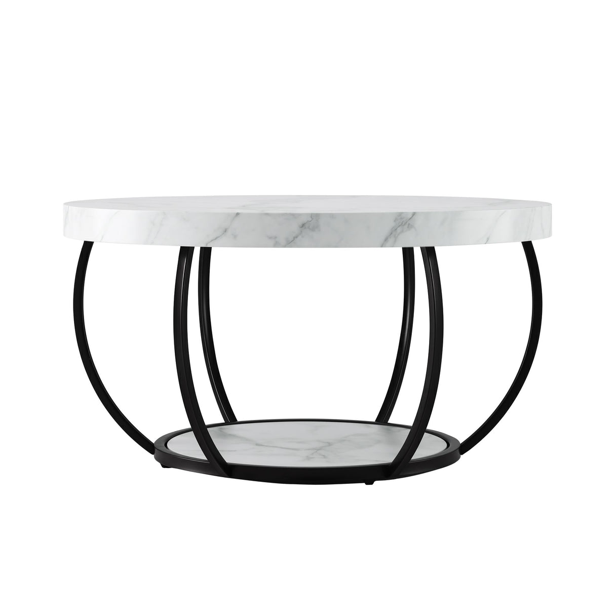 Tarrawarra Round Coffee Table, White and Black