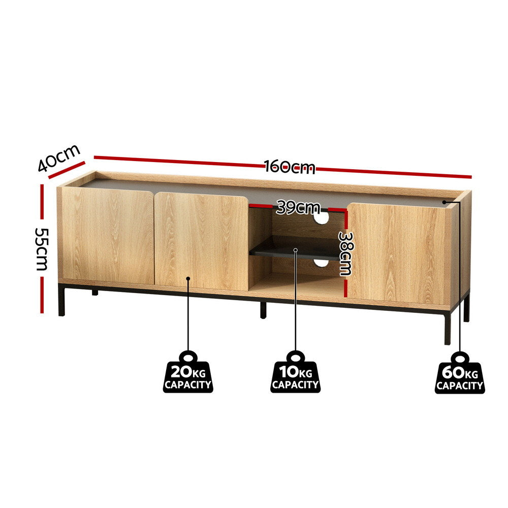 Artiss 160cm Pine TV Unit Entertainment Cabinet with Shelf — Allure Home Collections