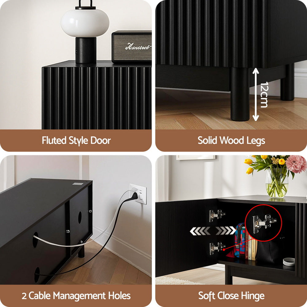 George Town 180cm Entertainment Unit, Black