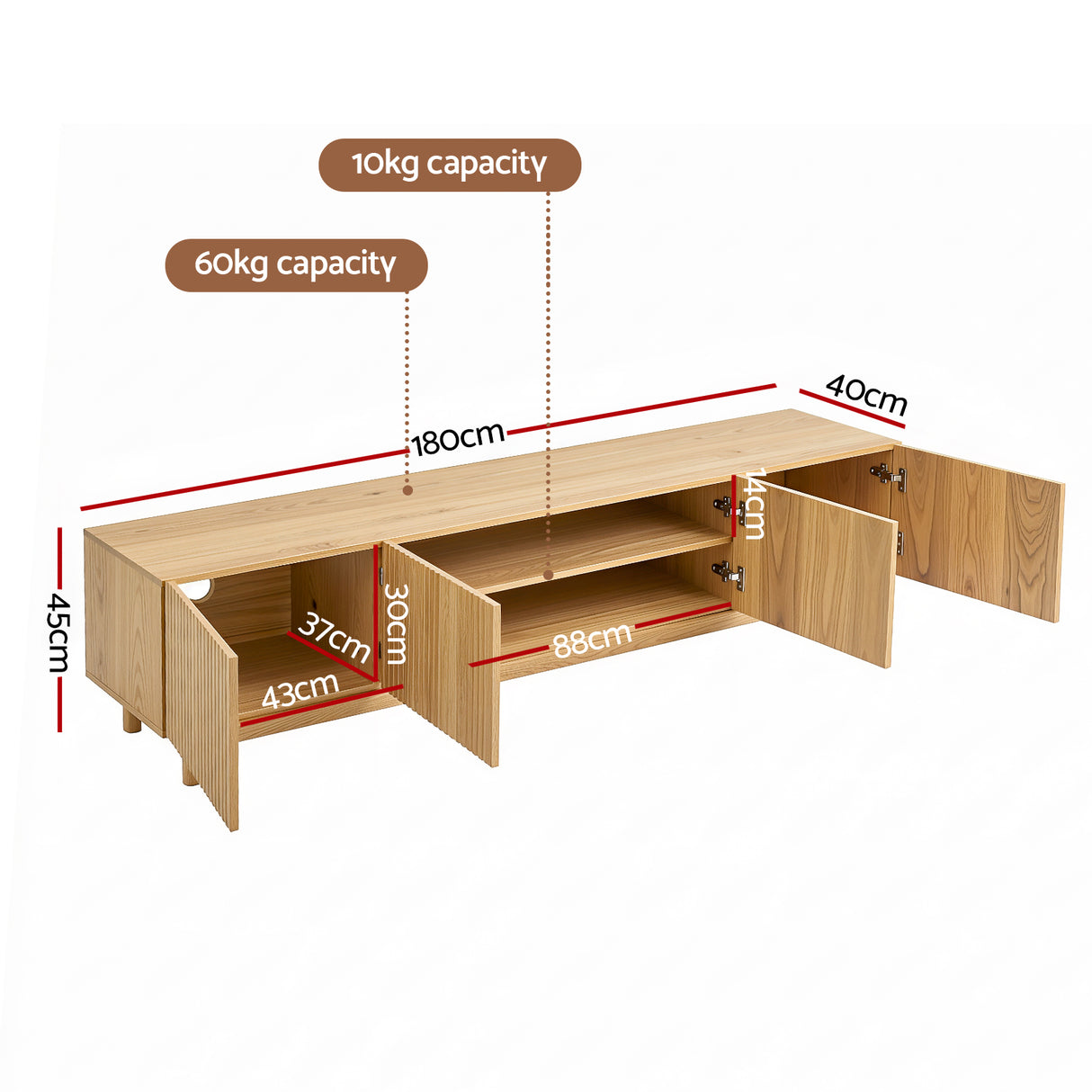 George Town 180cm Entertainment Unit, Pine