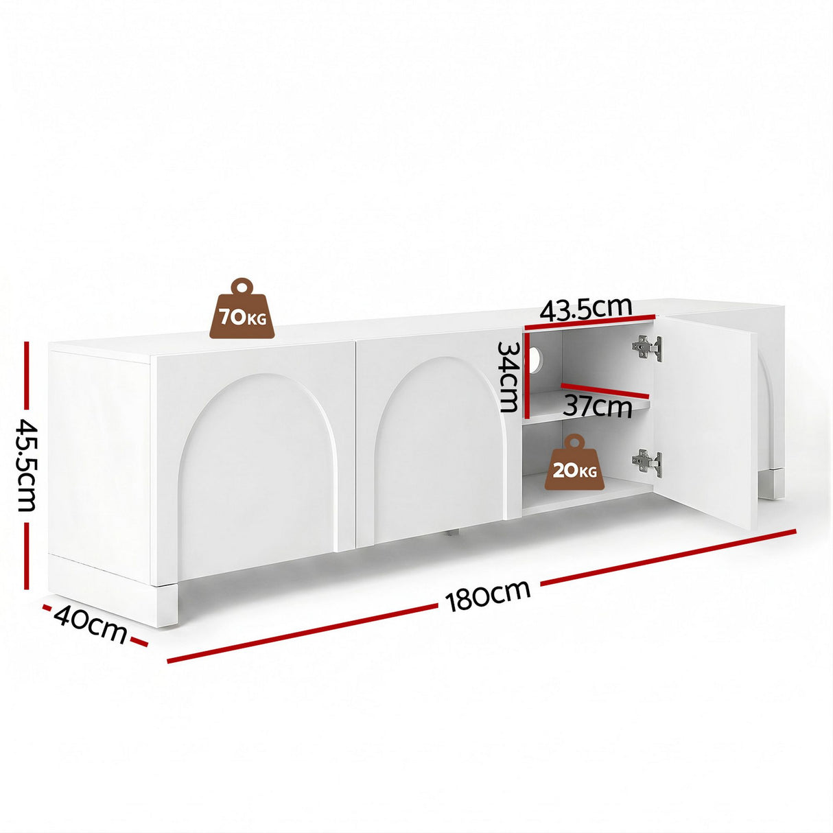 Scamander 180cm Entertainment Unit, White