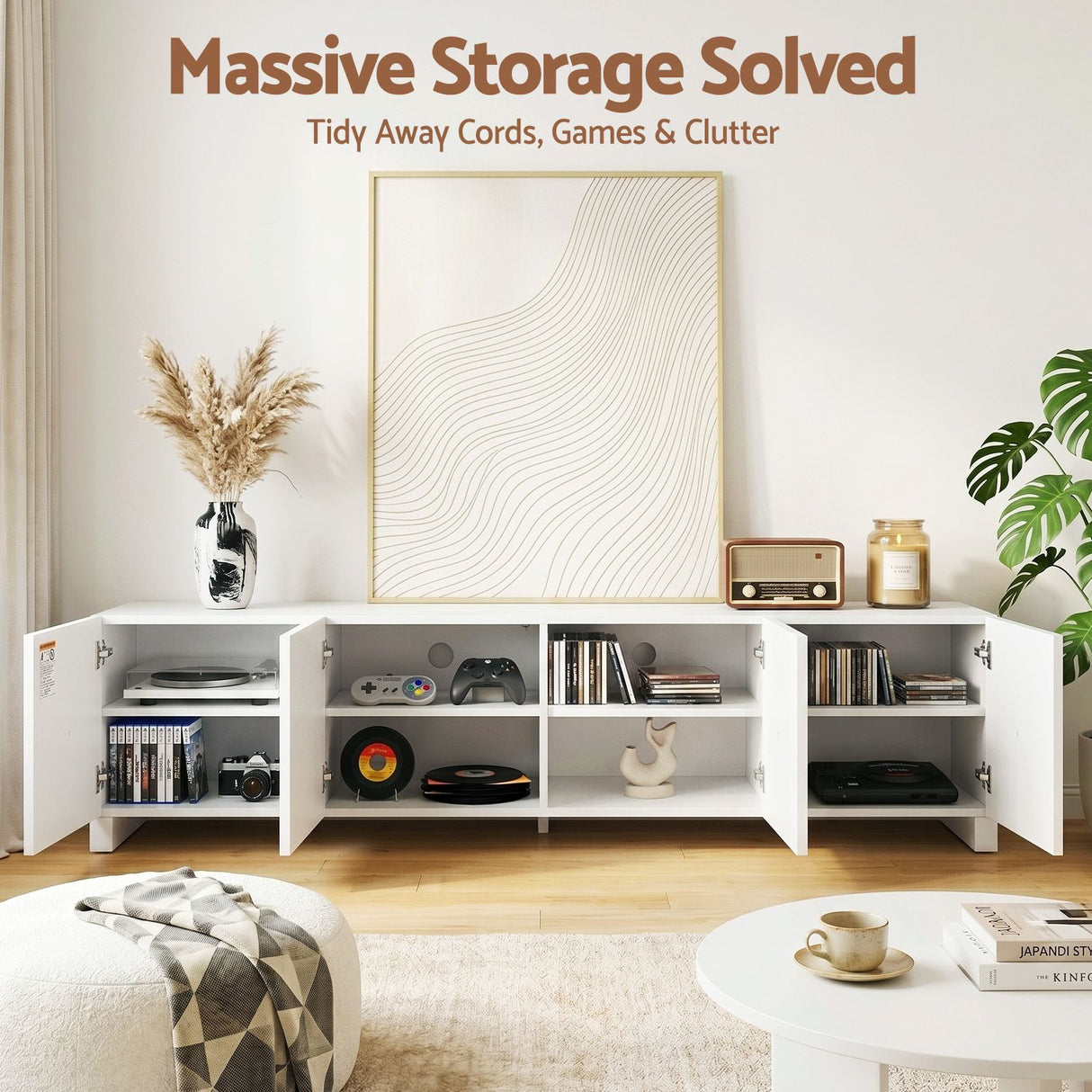 Scamander 180cm Entertainment Unit, White