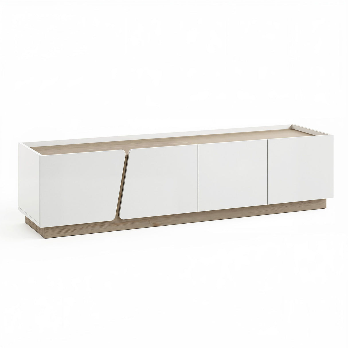 St Marys 180cm Entertainment Unit, White and Oak