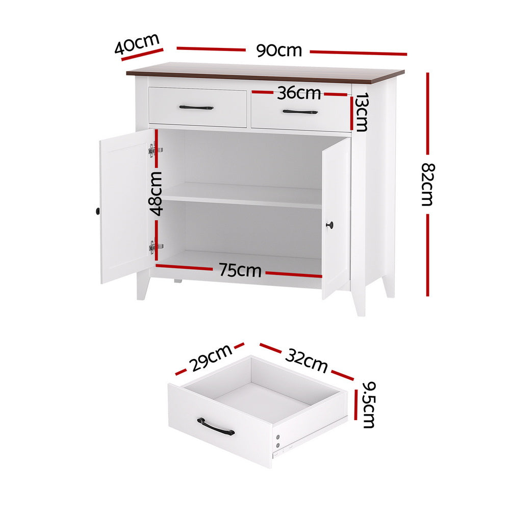 Cobdogla 2 Drawer Buffet Sideboard, White