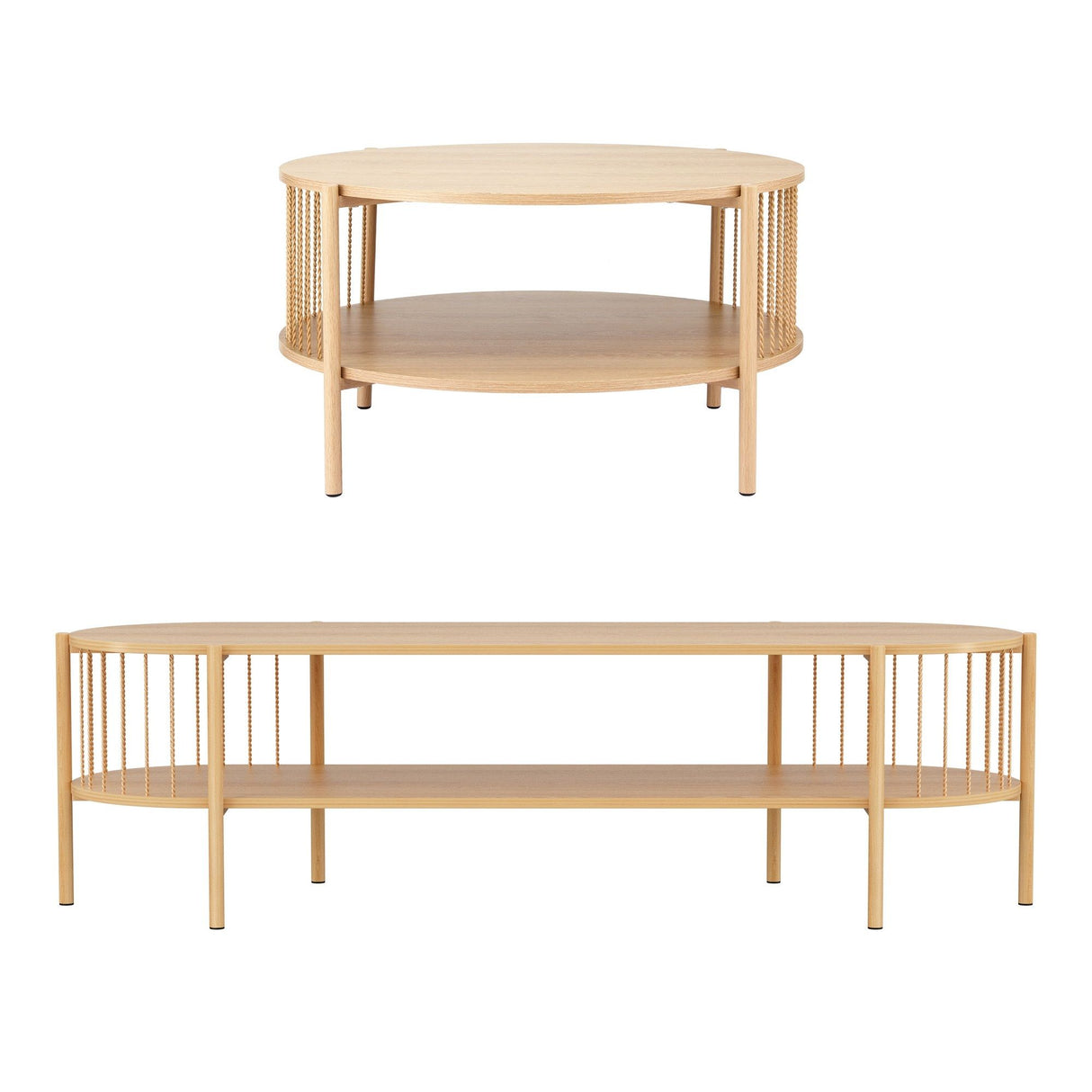 Beaconsfield 148cm TV Unit and Coffee Table Set, Pine