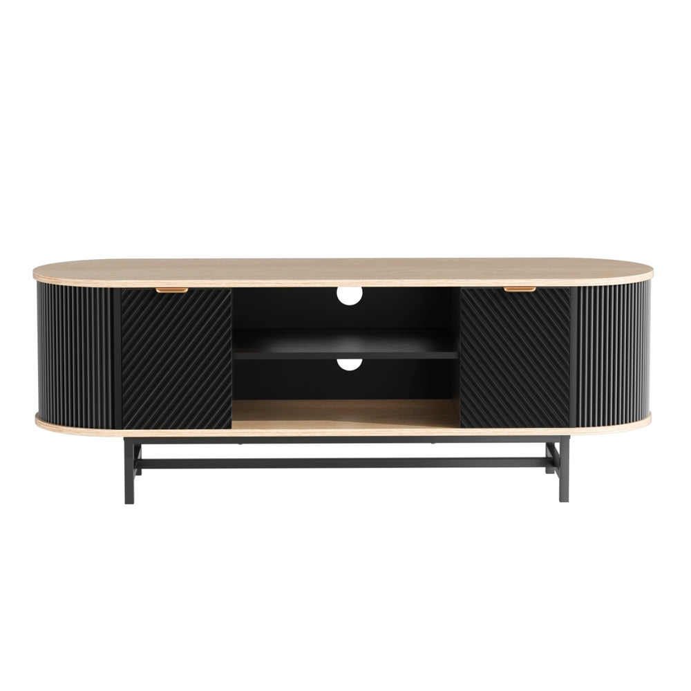 Rosebery 140cm Entertainment Unit, Black and Pine
