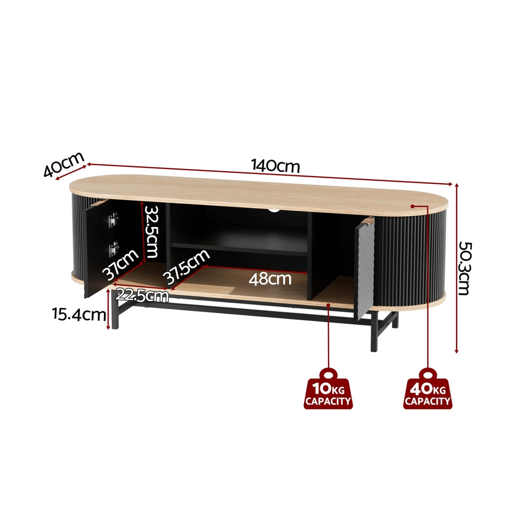 Rosebery 140cm Entertainment Unit, Black and Pine