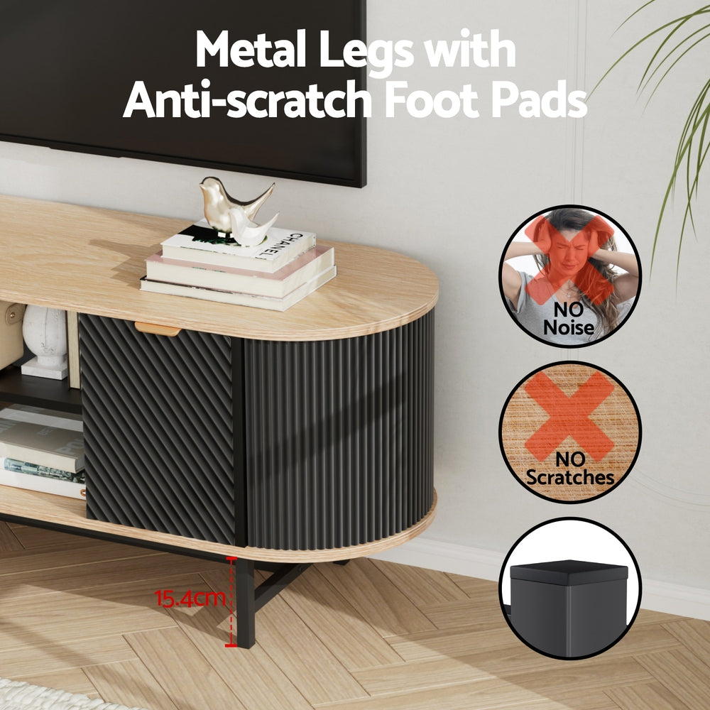 Rosebery 140cm Entertainment Unit, Black and Pine
