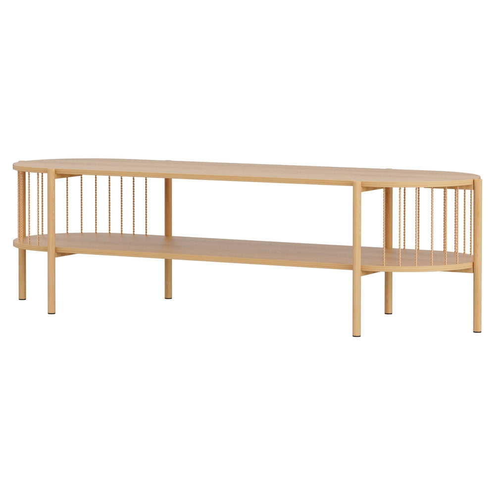 Artiss 148cm Pine TV Unit with Open Shelf and Rope Profile Bars — Allure Home Collections