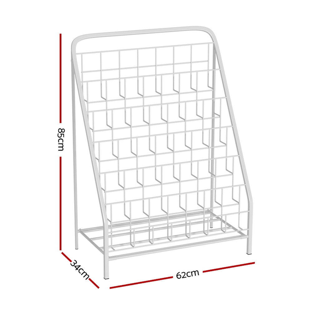 Kids Foldable Bookshelf, 6 Tier White
