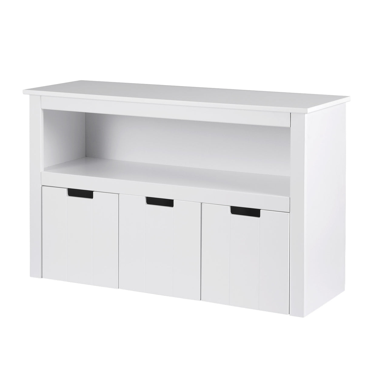 White kids bookshelf with three detachable drawers