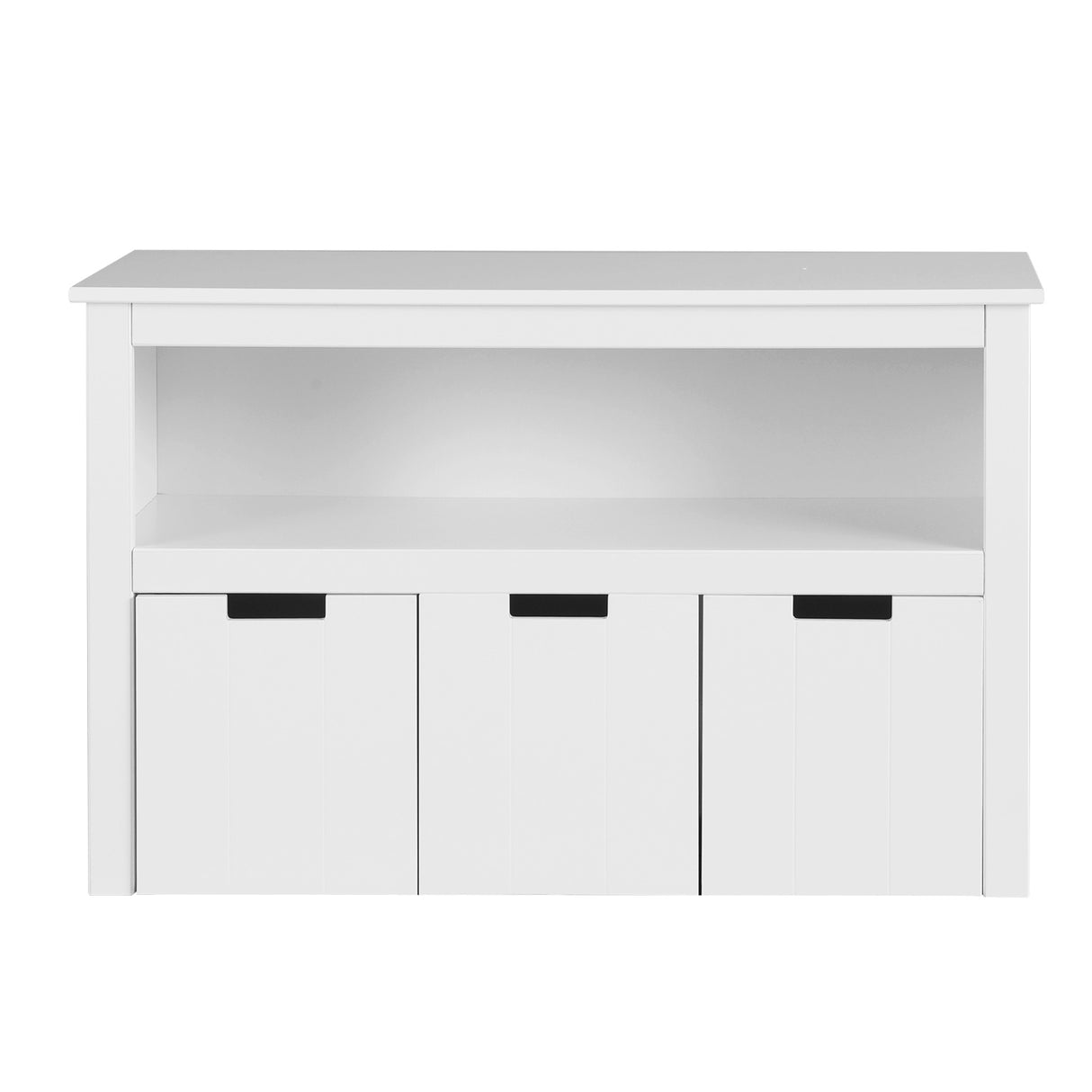 White kids bookshelf with three detachable drawers