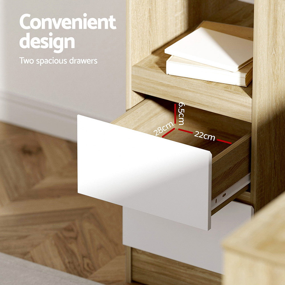 Rivett oak corner desk in a home office