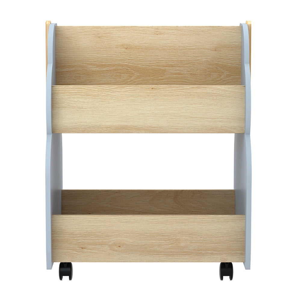 Kids Tree Bookshelf with Wheels, Grey