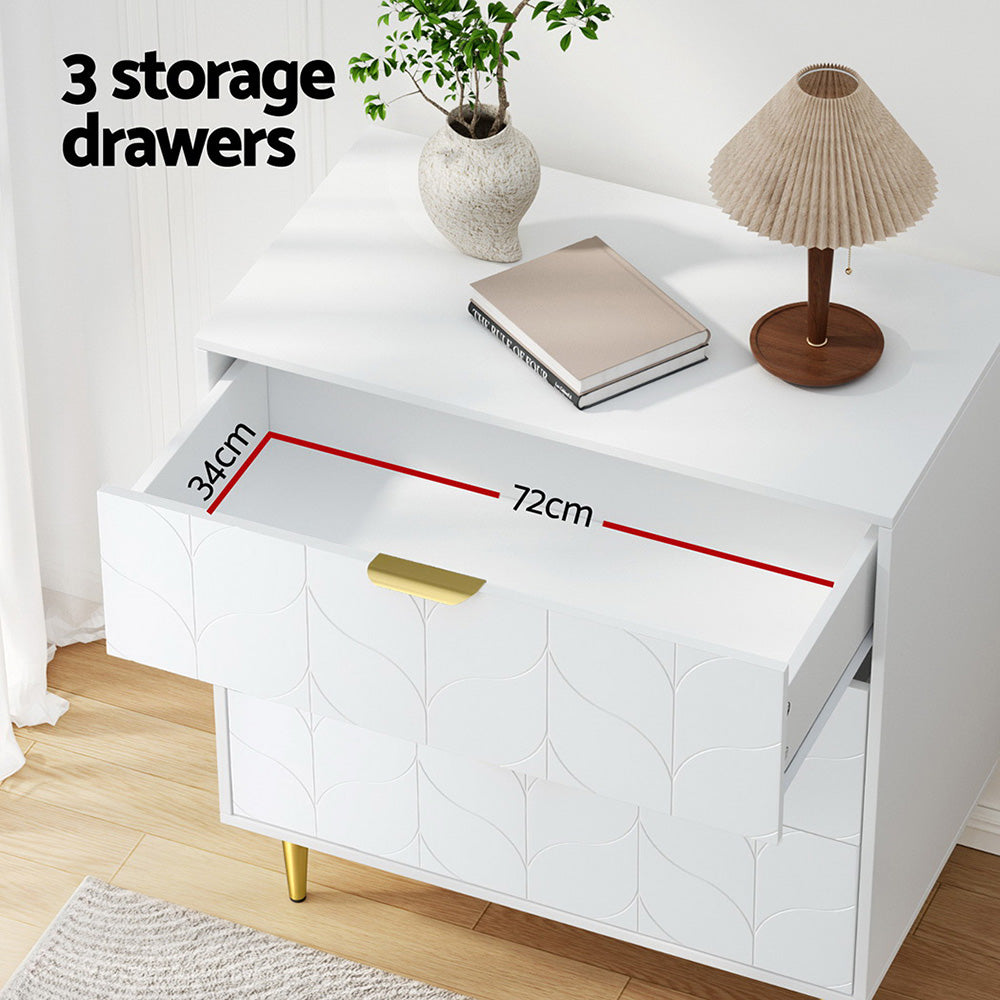 Maldon 3 Drawer Chest of Drawers, White