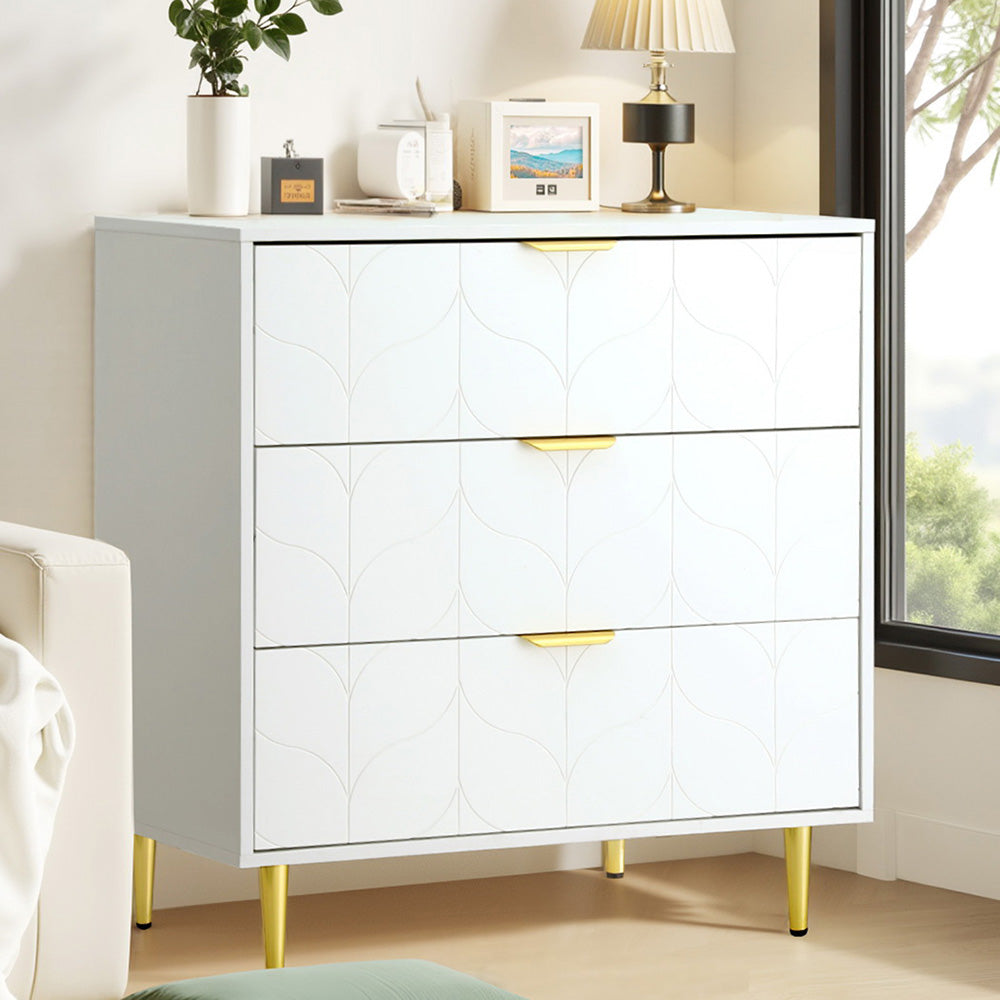 Maldon 3 Drawer Chest of Drawers, White