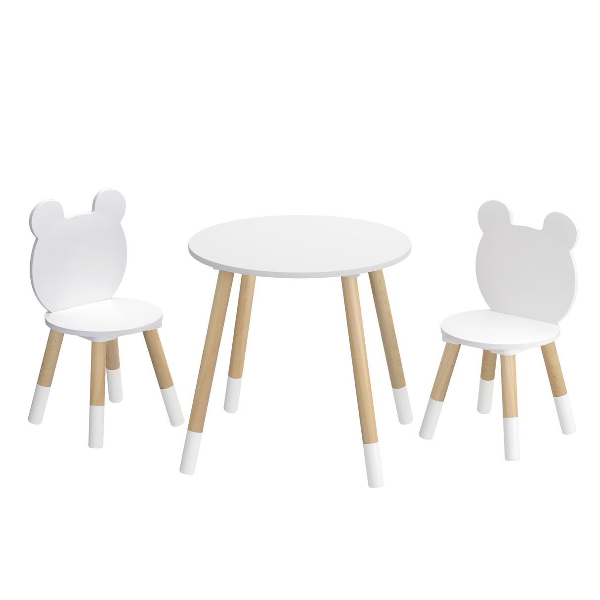 Kids Table and 2 Chairs Set, White