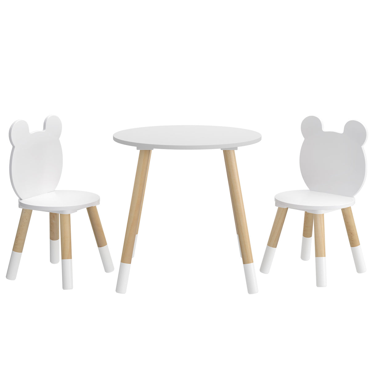 Kids Table and 2 Chairs Set, White