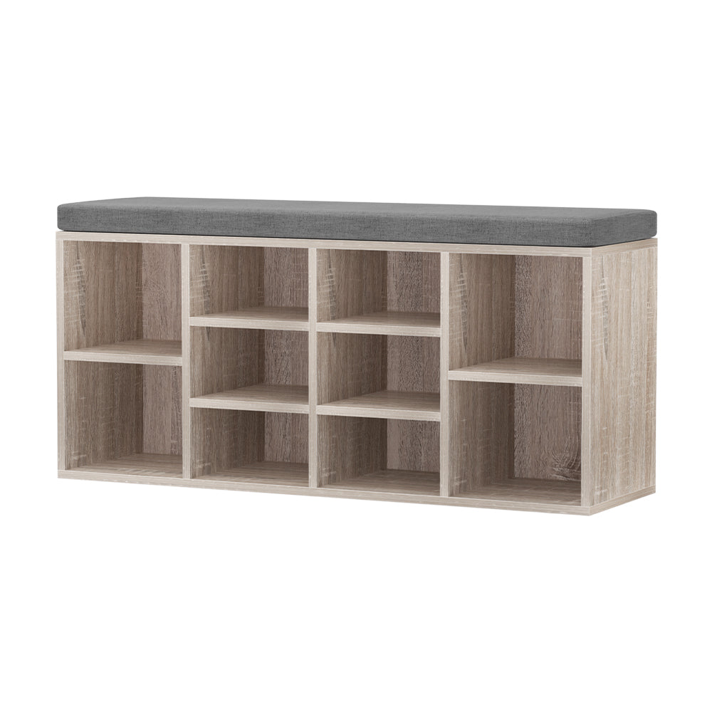 Artiss BOA Pine Shoe Rack Cabinet Bench — Fabric Seat, 2-in-1 Design — Allure Home Collections