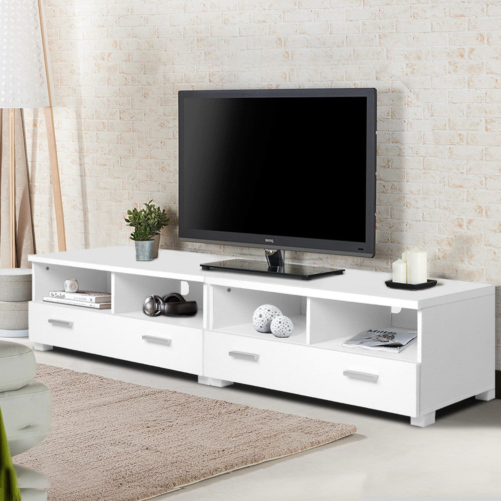 Artiss Eddie 180cm White TV Cabinet — Melamine Finish with Ample Storage — Allure Home Collections