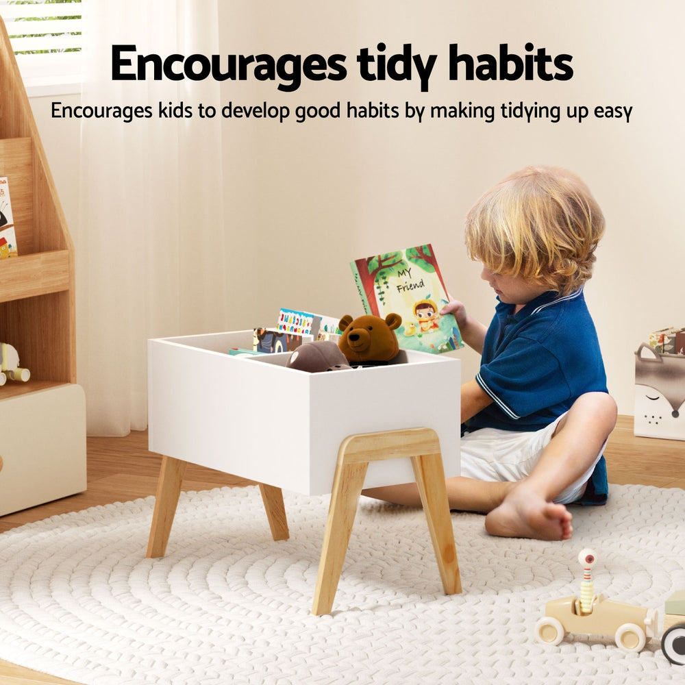 Open shelf wooden storage box for a bedroom