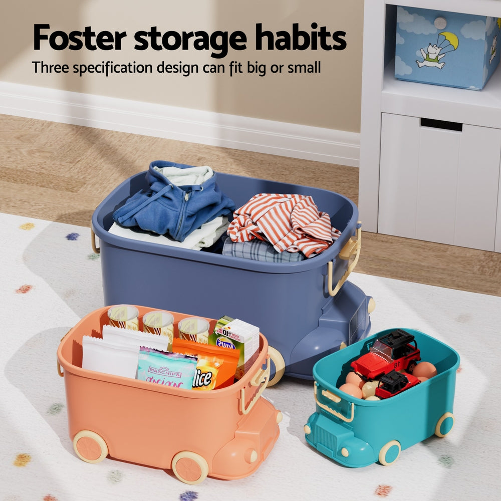 Car toy box with side carry handles