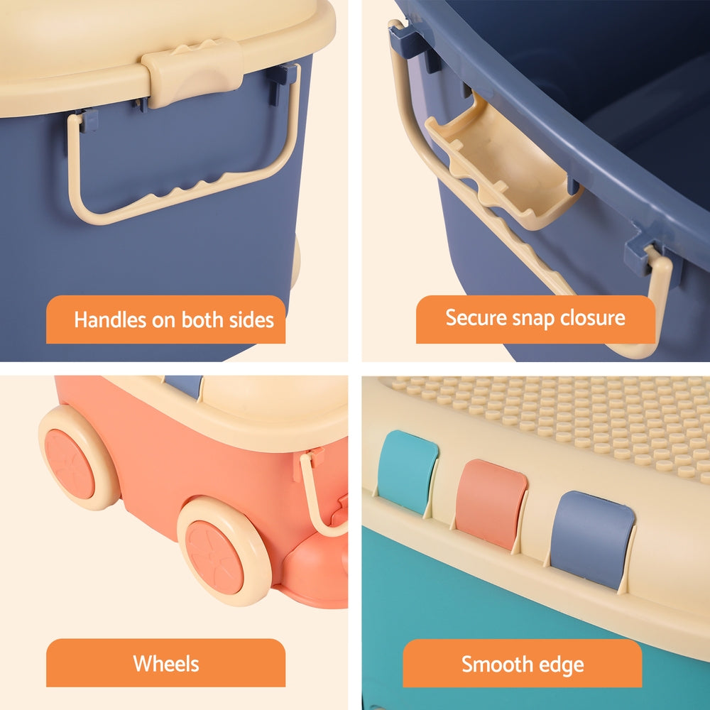 Colourful car shaped toy storage boxes