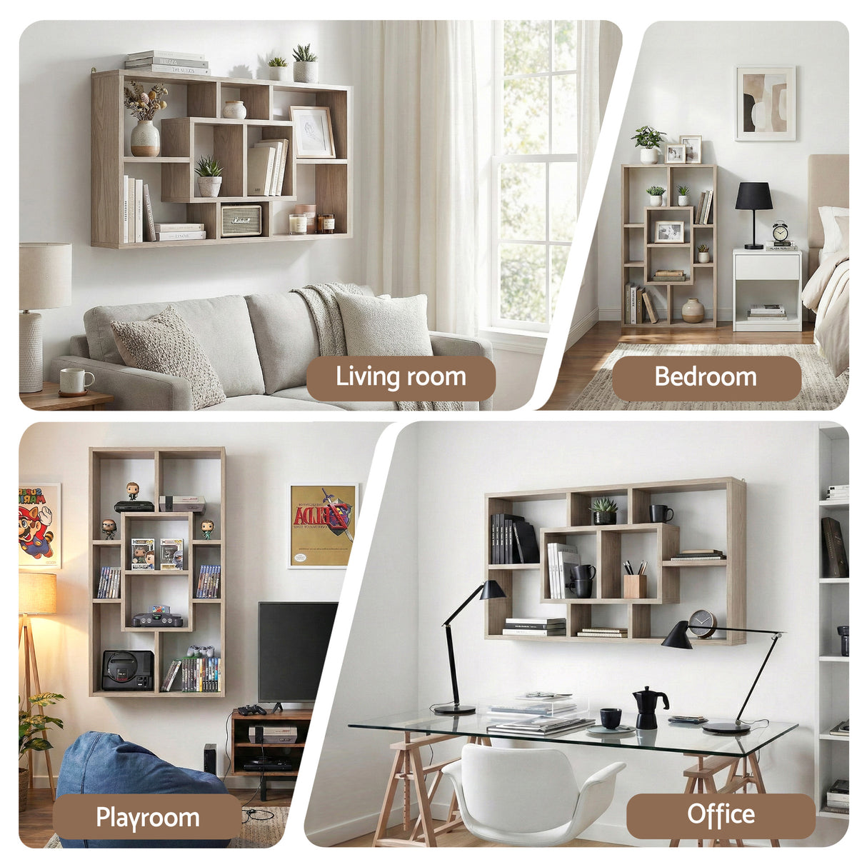 Glenunga Floating Wall Shelf, Wood