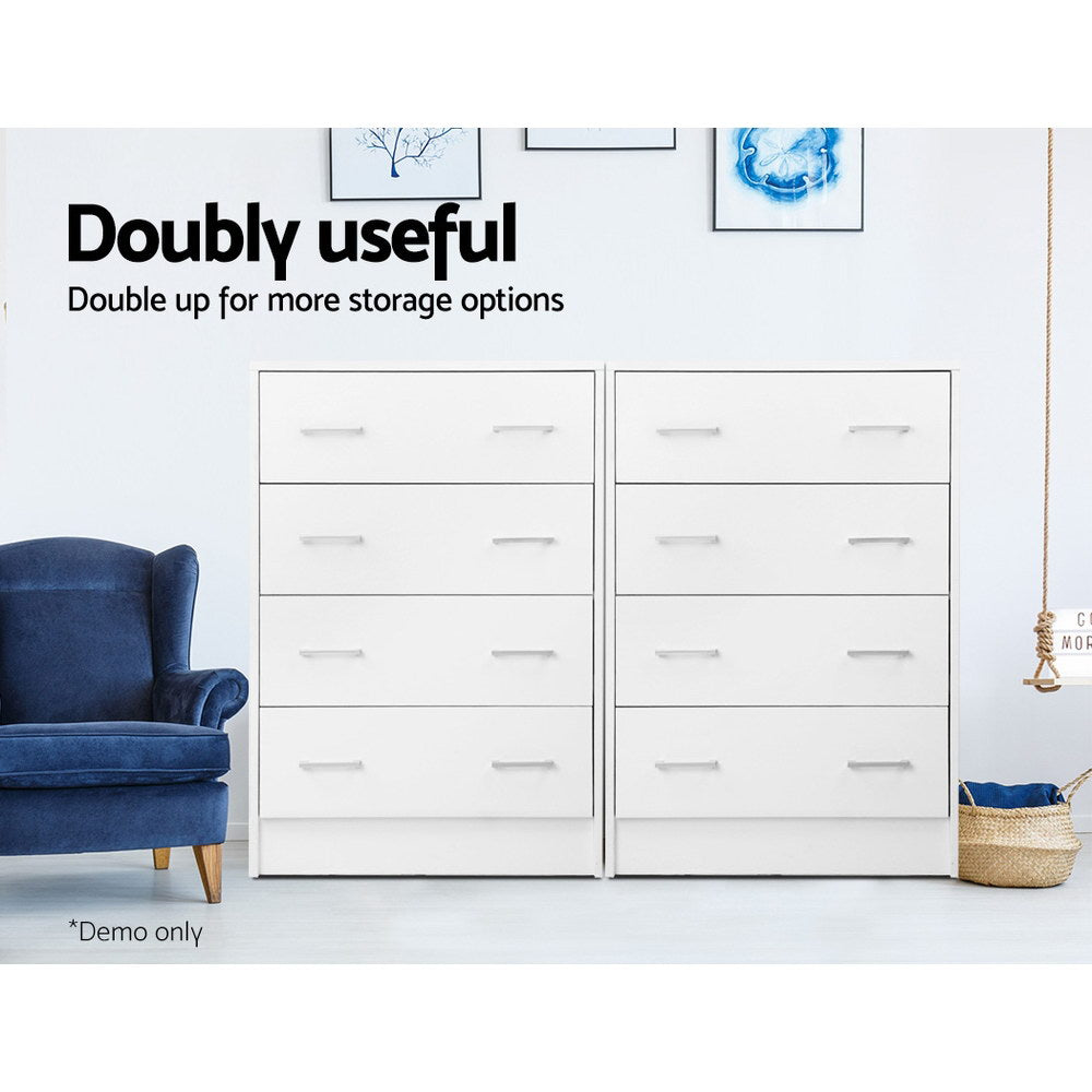 Burrawang 4 Drawer Tallboy, White