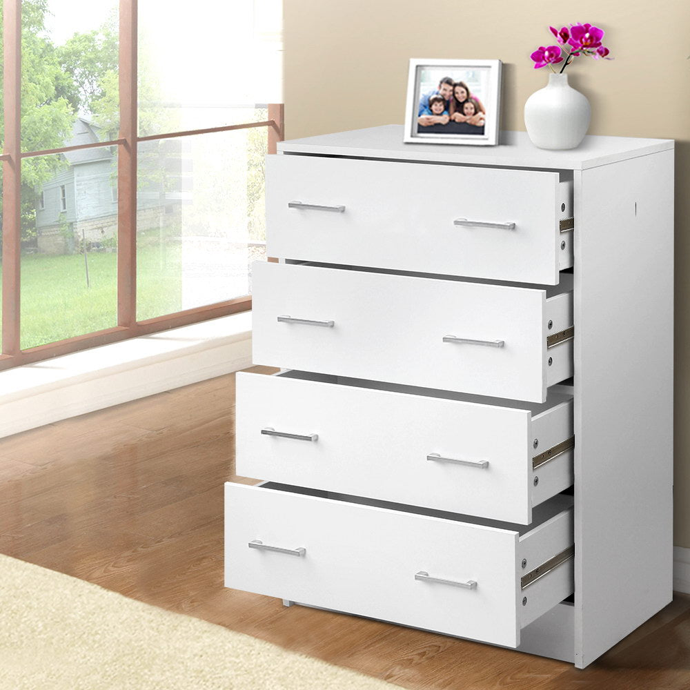Burrawang 4 Drawer Tallboy, White