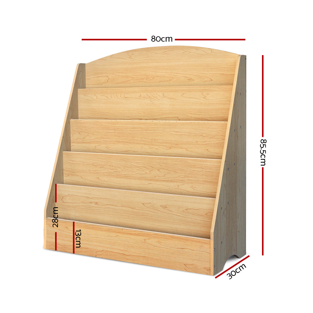Kids Bookshelf, 5 Tier Brown