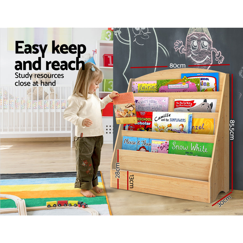 Kids Bookshelf, 5 Tier Brown