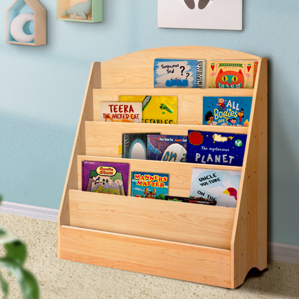 Kids Bookshelf, 5 Tier Brown