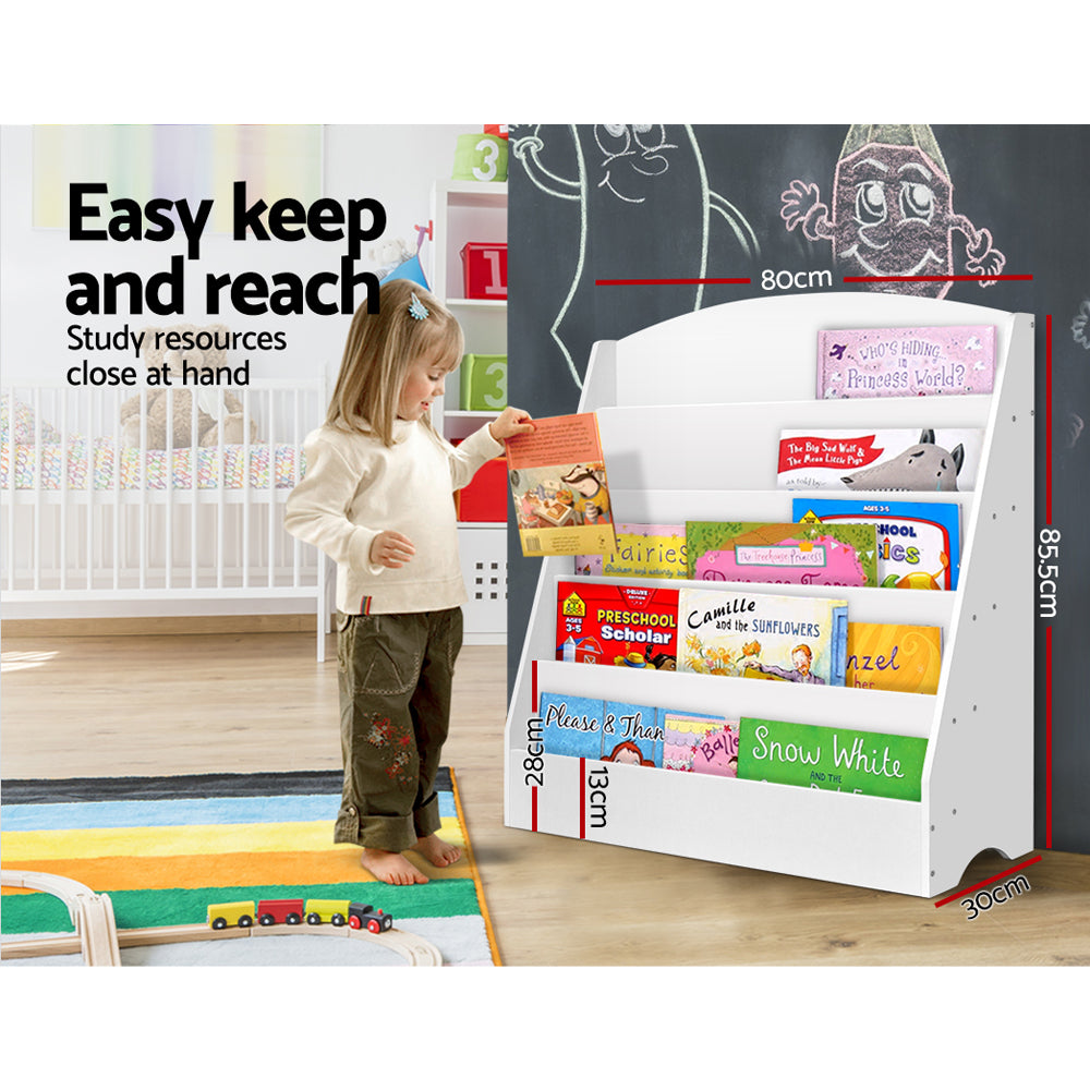 Kids Bookshelf, 5 Tier White