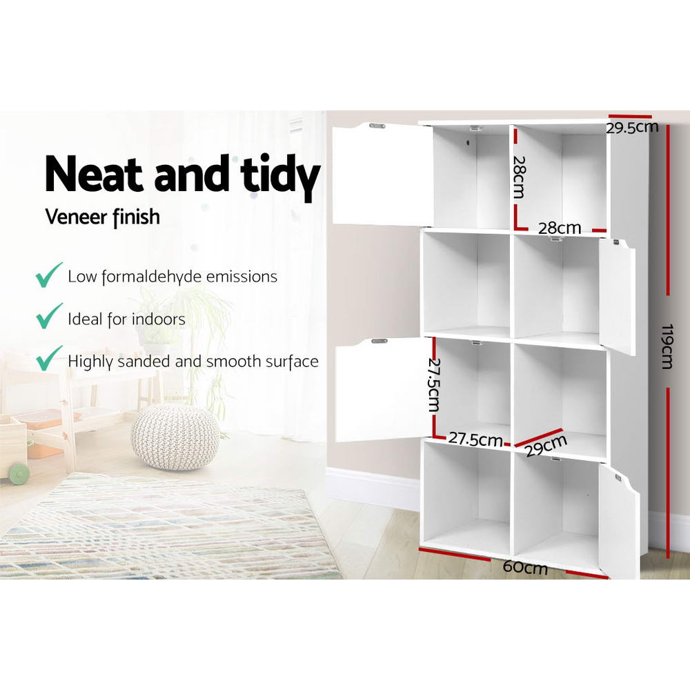 Henley Beach 8 Cube Display Shelf, White