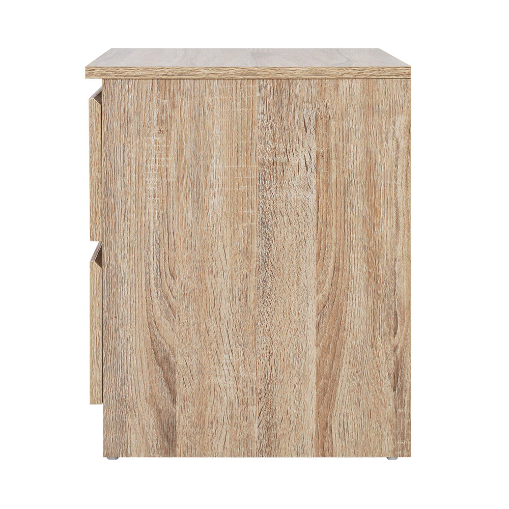 Alstonville 2 Drawer Bedside Table, Oak