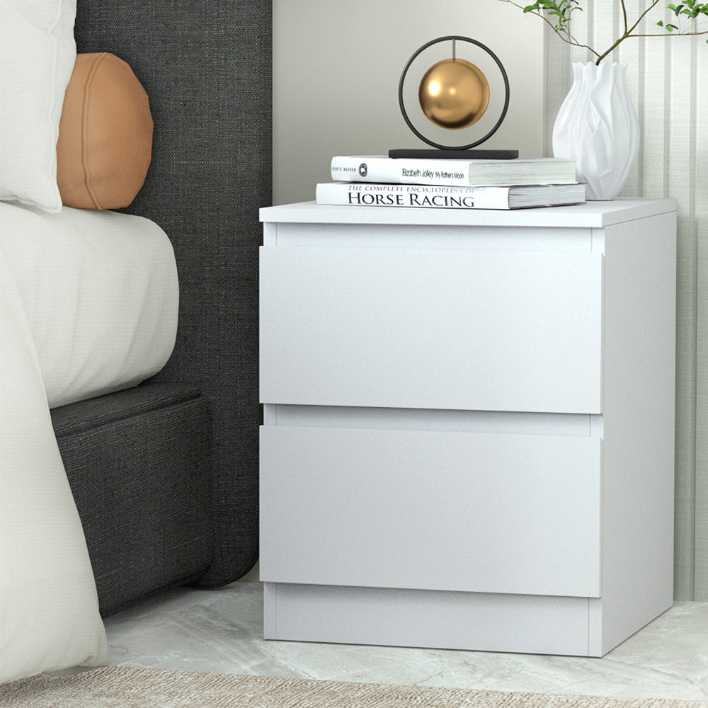 Alstonville 2 Drawer Bedside Table, White