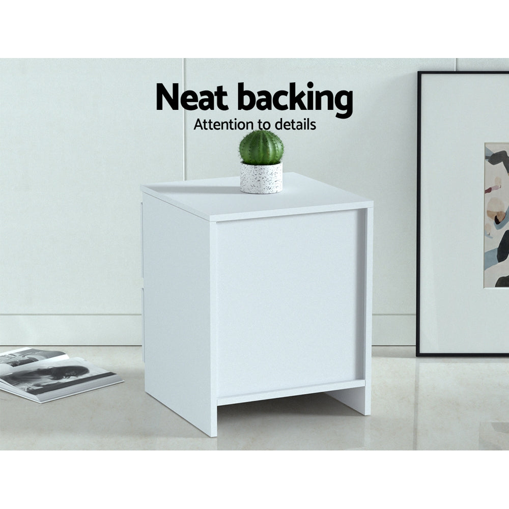 Alstonville 2 Drawer Bedside Table, White
